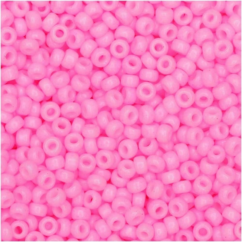 Miyuki Pink Opaque Miyuki Japanese round rocailles glass seed beads 11/0 Approximately 24 gram 5 inch tube - Image 1